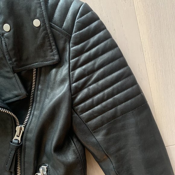 Mackage Black Leather Jacket XS - Picture 4 of 5